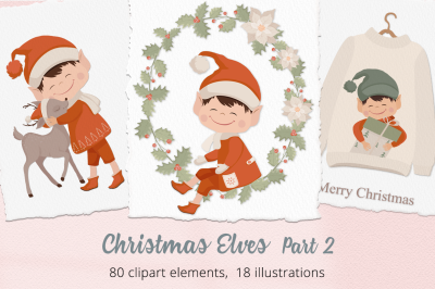 Christmas Elves  Part 2 Illustration Set