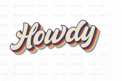 Retro Howdy PNG Design