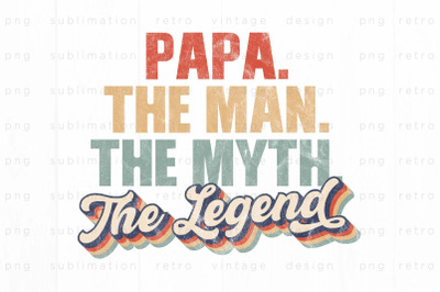 Retro Papa the legend PNG Design