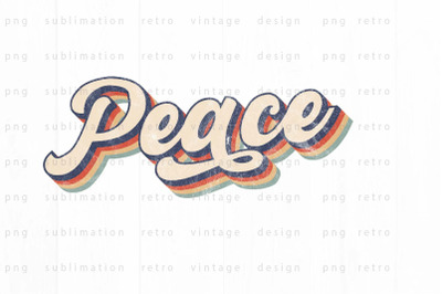 Retro Peace PNG Design