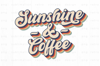 Retro sunshine coffee washed PNG Design