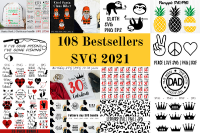SVG bundle 108 files. Christmas, valentine day, fathers day and others