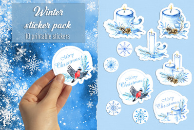 Christmas stickers for cricut Winter printable sticker pack