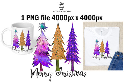 Merry Christmas Tree Sublimation