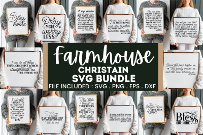 Farmhouse Christian  Sign SVG Bundle