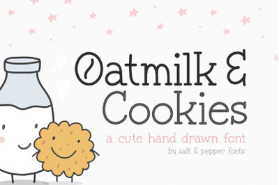 Oatmilk &amp; Cookies Font (Kids Fonts, Cute Fonts, Hand Drawn Fonts)