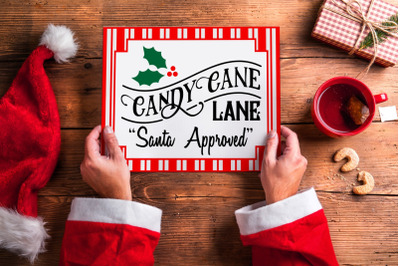 Candy Cane Lane Sign | SVG | PNG | DXF | EPS