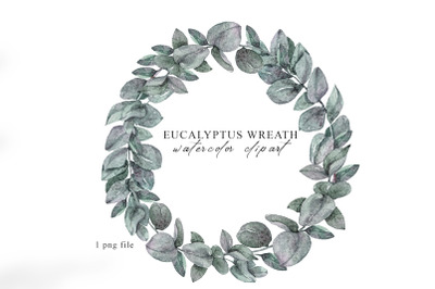 Christmas eucalyptus wreath clipart