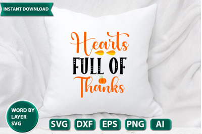hearts full of thanks svg cut file