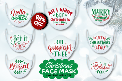 Christmas Face Mask SVG Bundle