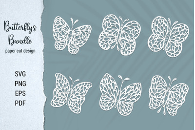 Butterfly Bundle paper cut design for Cricutting and Scrapbooking