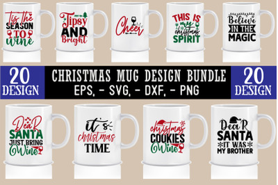 Christmas SVG Mug Design Bundle