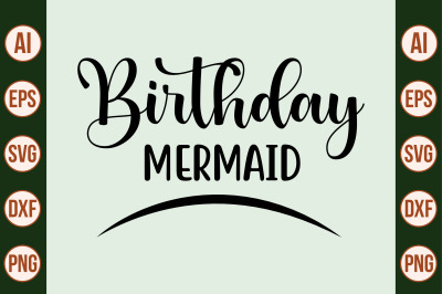 Birthday Mermaid SVG