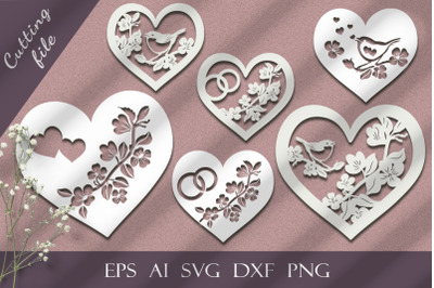 A set of cut out hearts for the most beloved ones. SVG