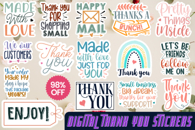 Digital thank you stickers