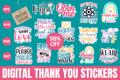 Digital thank you stickers