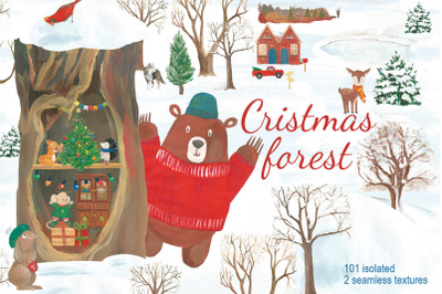 Christmas Forest clip art