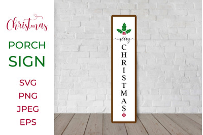 Christmas Porch Sign SVG. Holidays Vertical Front Sign.&nbsp;