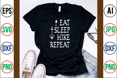 eat sleep hike repeat svg cut file