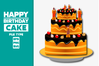 Happy birth day cake vector creative illustration