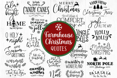 26 Farmhouse Christmas Quotes SVG Bundle, Farmhouse Christmas sign