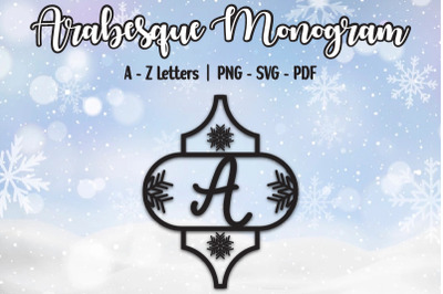 Arabesque Monogram Letter | A-Z SVG