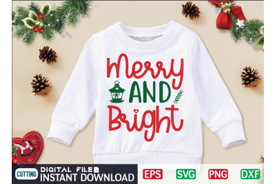 Merry AND Bright svg crafts