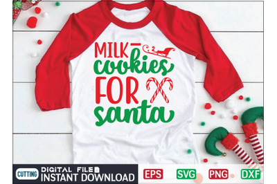 MILK cookies FOR santa svg design