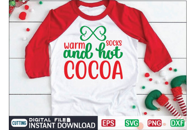 warm SOCKS and hot cocoa svg design