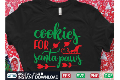 cookies FOR santa paws svg design