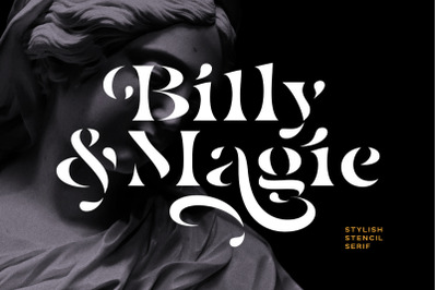Billy Magie - Stylish Stencil Serif