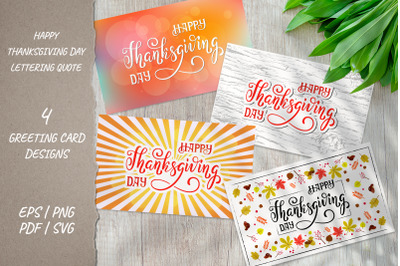 Happy Thanksgiving sign greeting cards, 4 Fall designs