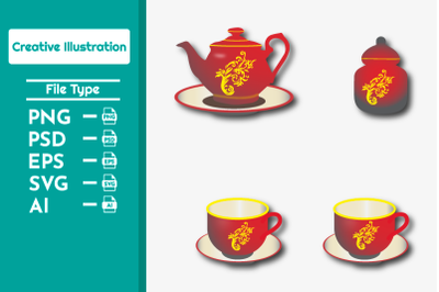 teapot vector creative illustration