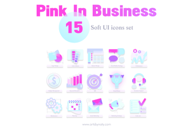 Pink In Business | Soft UI icons set.