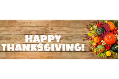 Thanksgiving background with colorful pumpkins for social media.