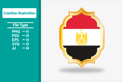 Egypt flag vector badge creative  illustration