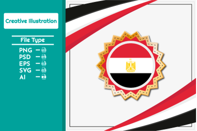 Egypt flag round vector creative  illustration