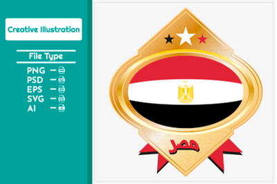 Egypt flag vector creative  illustration