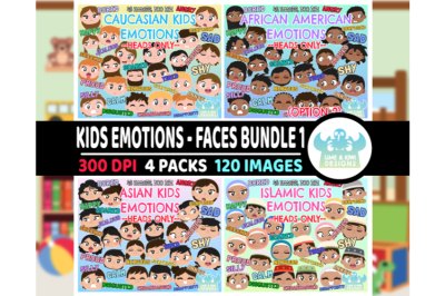 Emotions Kids (Faces) Clipart Bundle 1
