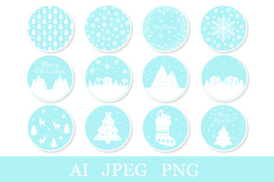 Christmas Sticker Bundle. Stickers Printable PNG