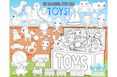 Toys Digital Stamps - Lime and Kiwi Designs