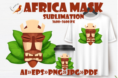 Africa Mask Tribal Sublimation design PNG EPS AI
