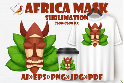 Africa Mask Tribal Sublimation design PNG