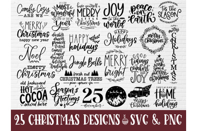 Christmas svg bundle Hand Lettered