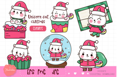 Christmas cat unicorn kawaii Christmas happy new year png