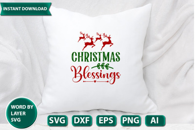 Christmas blessings svg cut file