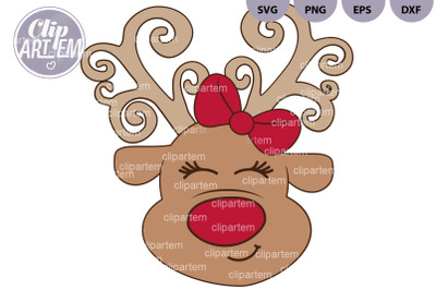 Reindeer Baby Girl cutting file, SVG, PNG clip art vector winer image