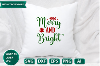 merry and bright SVG CUT FILE