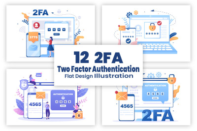 12 2FA Two Steps Authentication Password Illustration