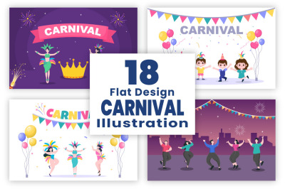 18 Happy Music Party Carnival Celebration Illustration